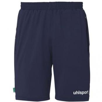 Uhlsport Pantalones Cortos Essential Tech Azul para fútbol, material ligero y transpirable, diseño ergonómico, cintura elástica con cordón ajustable, tecnología de secado rápido