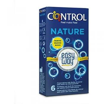 CONTROL Preservativos Nature Easy Way, 6 preservativos con una delicada lengüeta que permite desenrollarlo con un solo gesto