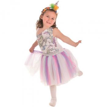 Disfraz Infantil Unicornio Vestido Tutú Talla S para niña (Creaciones Llopis - 8098-1)