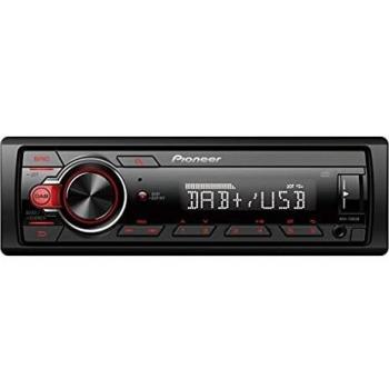 Autorradio Pioneer MVH-130DAB Deckless con Iluminación Roja, USB y Compatibilidad con Android
