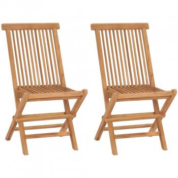 Sillas de jardín plegables de madera maciza de teca Set de 2/4/6/8 unidades