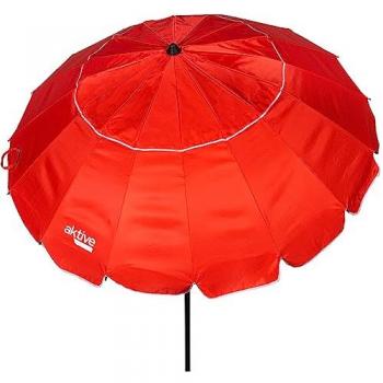 Sombrilla playa antiviento plegable inclinable Aktive 206 cm con protección UV 50 y paravientos