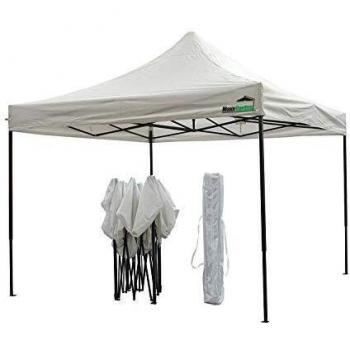 Carpa de Jardín Plegable MAXXGARDEN 3 x 3 m - Cenador Robusto Impermeable con Laterales para Reception, Fiesta, Camping y Festival - Blanco