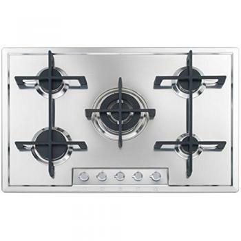 Piano Cottura a Gas Foster Veronika 7067 062 - 76 cm, 5 Fuegos, Acero Inoxidable Satinado, Grillas de Hierro Fundido