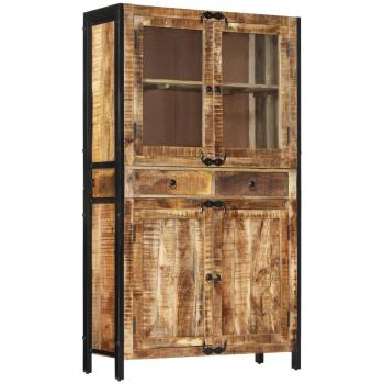 Armario de madera maciza de mango sin tratar 100x40x175 cm Marrón