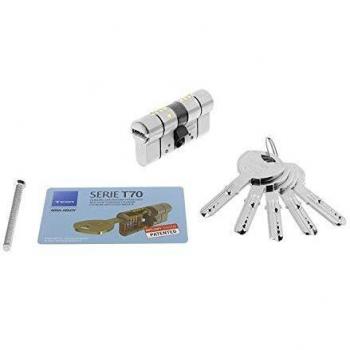 Tesa Assa Abloy Cilindro de Alta Seguridad, Llave - Leva Larga, Niquelado, 35x35 mm