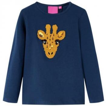 Camiseta Infantil de Manga Larga Diseño de Ciervo Jersey Ropa Azul Marino 128