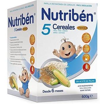 Nutribén Papilla 5 Cereales Fibra - 600 gr