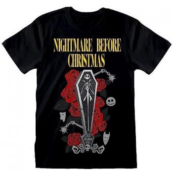 The Nightmare Before Christmas Jack Coffin T-Shirt - Black - Size M - 100% Cotton