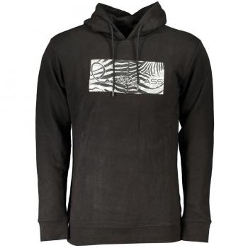 Cavalli Class Black Cotton Hooded Sweatshirt - 3XL