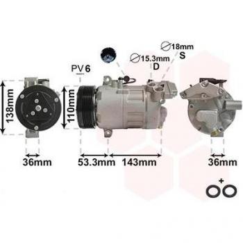 Compresor de aire acondicionado VAN WEZEL 0600K321