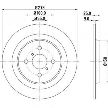 HELLA 8DD 355 114-051 Disco de freno - 54619
