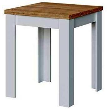 Habitdesign Mesa Auxiliar Extensible, Mesa Cocina, Acabado en Color Blanco Artik y Roble Canadian, Modelo Livre, Medidas: 67-134 cm