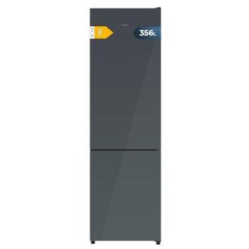 Frigorífico Combi Cecotec Bolero CoolMarket 356i Grey Glass E, 200cm Alto, 59.5cm Ancho, Clase E, Total No Frost, Tecnología Multi Airflow, FreshnessFlex y HumidityFlex