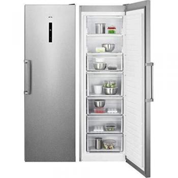 AEG AGB728E5NX Congelador Vertical de una puerta, Libre Instalación, 1.86 m, No-Frost, 5 cajones + 2 puertas abatibles, Display LCD, Luces LED, Puerta Antihuellas, Inox, Clase E
