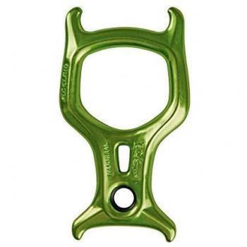 Edelrid Hannibal Belay/Rappel Device, Oasis - Type: Belay/Rappel Device; Characteristics: Lightweight, durable construction; compatible with single and half ropes; features a unique design for optimal braking performance; color: Oasis; model number