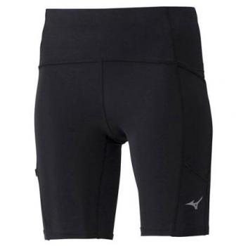 Shorts de Compresión Media Mizuno Core para Mujer con Bolsillo Seguro, Negro