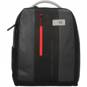 Piquadro Grey Bucket Backpack with Anti-Theft Cable, Male, Size: ONE SIZE, Leather, 37.5 cm Laptop Compartment
