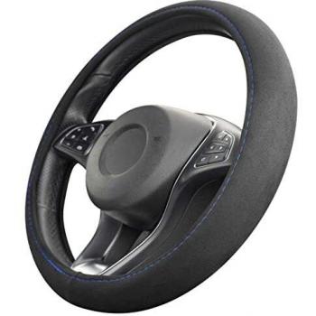 Upgrade4cars Funda Volante Coche Azul Alcantara Look 37-39 cm Diámetro Exterior Universal | Accesorios Coches Interior Decoracion | Ideas Regalos