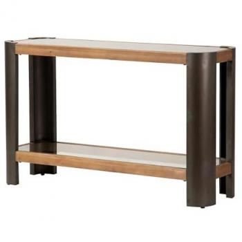 Consola Adda Home de Madera y Metal, Color Marrón y Negro, Dimensiones 120x39x75 cm, Ideal para Entrada con Espacio de Almacenamiento Adicional