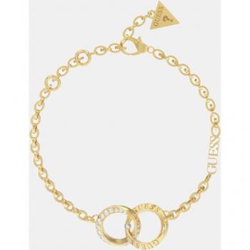 Pulsera Guess Forever Links de acero dorado con circonitas