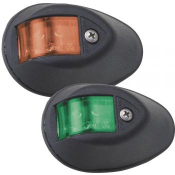 PERKO 0602DP2BLK LED SIDE LIGHTS - RED/GREEN - 24V - BLACK PLASTIC HOUSING