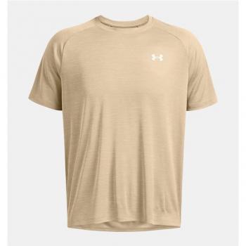 Camiseta de Manga Corta Under Armour Tech Textured para Hombre en color khaki
