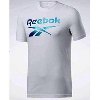 Reebok GS Stacked tee Camiseta, Hombre, Blanco/Silver-Rp, M