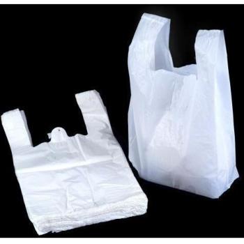 100x White Plastic Vest Carrier Bags - 10 x 15 x 18 by Unipack Ltd