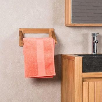 Toallero de pared de teca WANDA COLLECTION - Marrón - Diseño contemporáneo