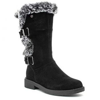 Hush Puppies Women's Megan Black Suede Mid Calf Boots - Size UK 4