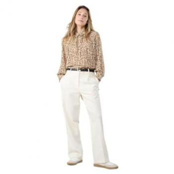 Le Temps des Cerises Women's Long Sleeve Printed Shirt Talou in Classic Collar and Trendy Leopard Design