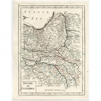 Antiguo print-gelderland-nijmegen-arnhem-deventer-netherlands-le rouge-1756