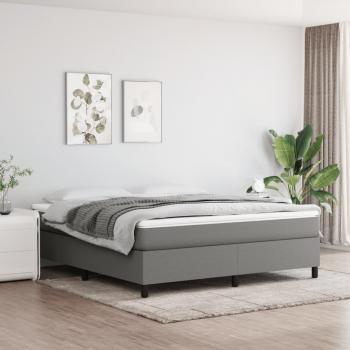 Estructura de cama box spring sin colchón de tela gris oscuro 180x200 cm