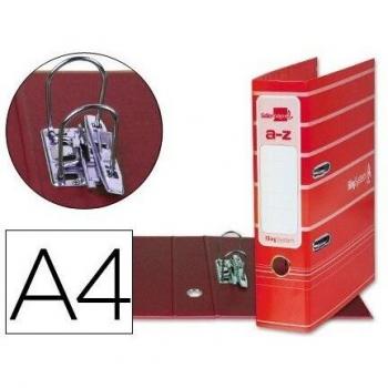 ARCHIVADOR DE PALANCA LIDERPAPEL A4 FILING SYSTEM FORRADO CON RADO LOMO 75MM ROJO COMPRESOR METALICO