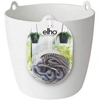 Elho Brussels Hanging Basket Maceta Colgante, White, 18 cm