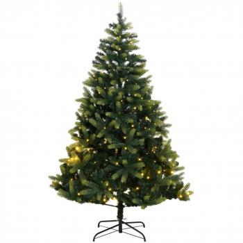 Artificial Hinged Christmas Tree with 300 LEDs, 180 cm (70.9)