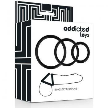 Set de Anillos para el Pene Addicted Toys Negro D-220161