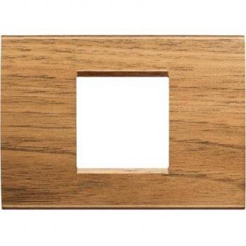 Bticino Placa Cuadrada Livinglight Nogal 2 Módulos Centrados LN4719