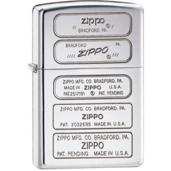 Zippo encendedor a prueba de viento high polished pantalón stamps cromo