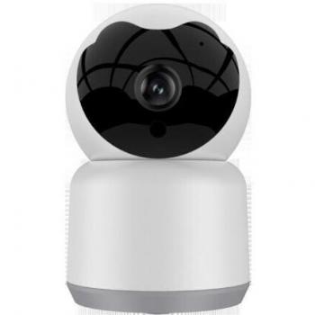 Cámara de Seguridad WiFi Interior 360° 3MP con Detección de Movimiento AI, Visión Nocturna y Audio para Bebés/Mascotas/Hogar