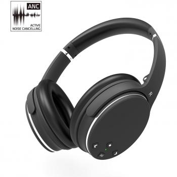 Auriculares Bluetooth AXCEED Active Cancelación de Ruido Estéreo ANC Inalámbrico Headphones Orejas Plegables Sobre el Oído Control Remoto con Micrófono Incorporado Cable Desmontable