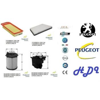 108/1 Kit 4 filtros Tagliando Peugeot 206 3 Volumi 1.4 HDI 50 kW
