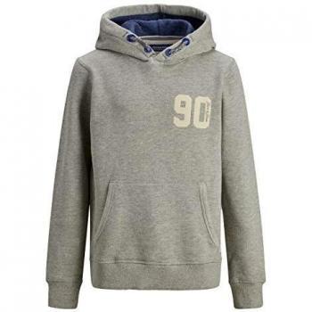Jack & Jones Junior JJ30STRUCTURE Application Sweat Hood JR Sudadera con Capucha, Gris