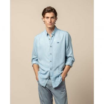 Camisa Scotta tencel denim claro Regular fit de hombre