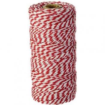Mopec Cordón 12 Hilos Trenzado, Textil, Rojo y Blanco, 4.5x4.5x10 cm