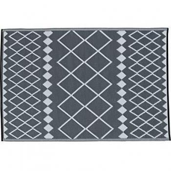 Alfombra de exterior reversible Cadix 230 x 160 cm de polipropileno reciclado gris