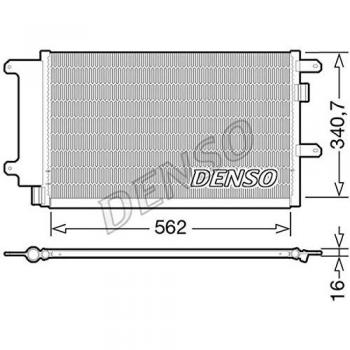 Condensador de Aire Acondicionado DENSO DCN12003 con Deshidratador 562x340x16 R134a para Iveco Daily 2000-2011