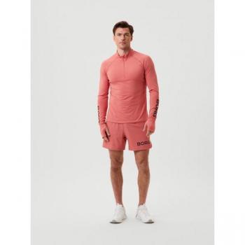 Borg Midlayer Half Zip - Characteristics: Long sleeve, half zip design, lightweight and breathable fabric, moisture-wicking properties, pink color, size Large (L), suitable for layering during outdoor activities or workouts