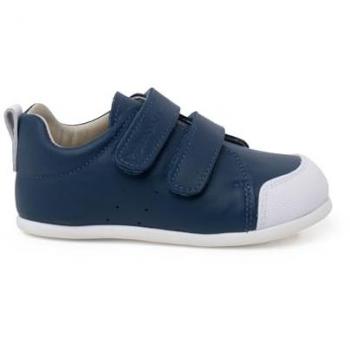 Zapatillas Deportivas Blanditas de Piel para Bebé Niña con Doble Cierre Adherente Color Azul Real Talla 26